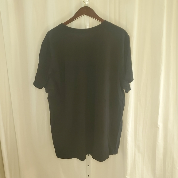 Nike Men's Sportswear Black T-Shirt Short Sleeve White And Pink Swoosh Size XXL - Picture 4 of 4